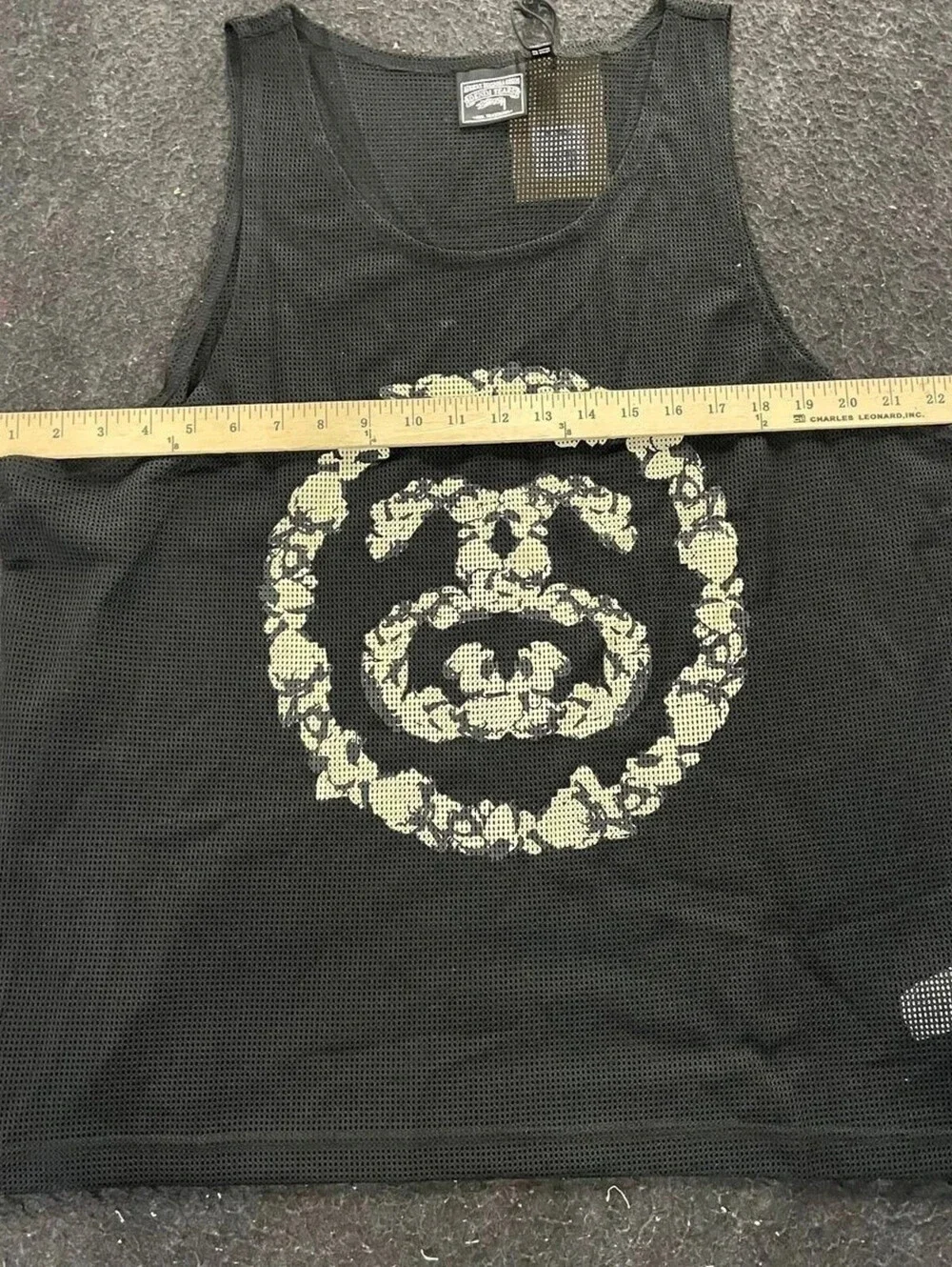 STUSSY X Denim Tears Double Wreath Gym Tank Men's Size M Black NWT